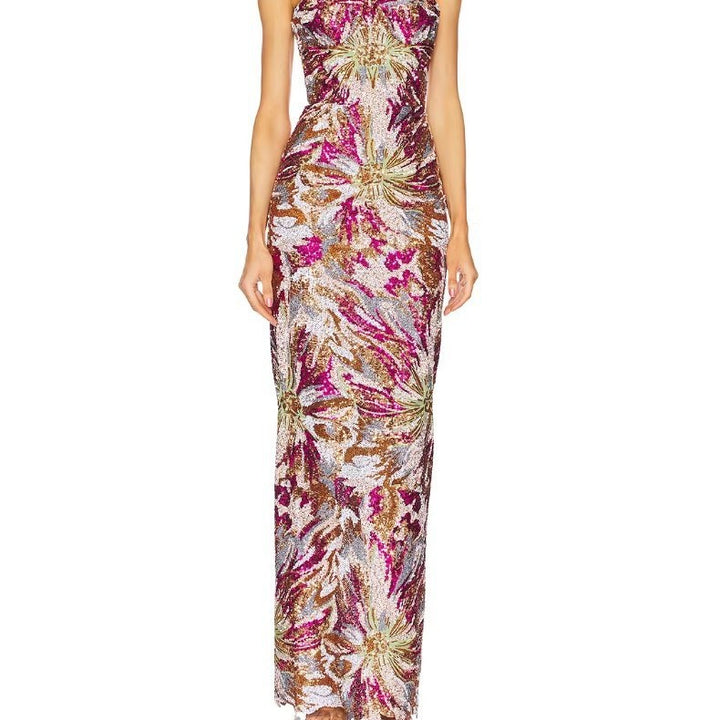 Damen Glamouröses Abendkleid mit schillernden Pailletten und taillierter Silhouette Drune