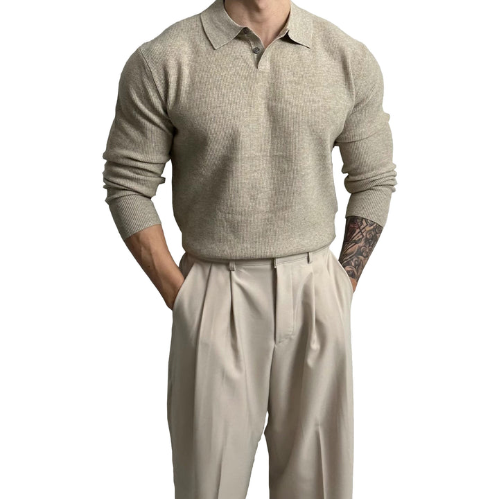 Herren Elegant Strukturierter Langarm-Pullover Drune