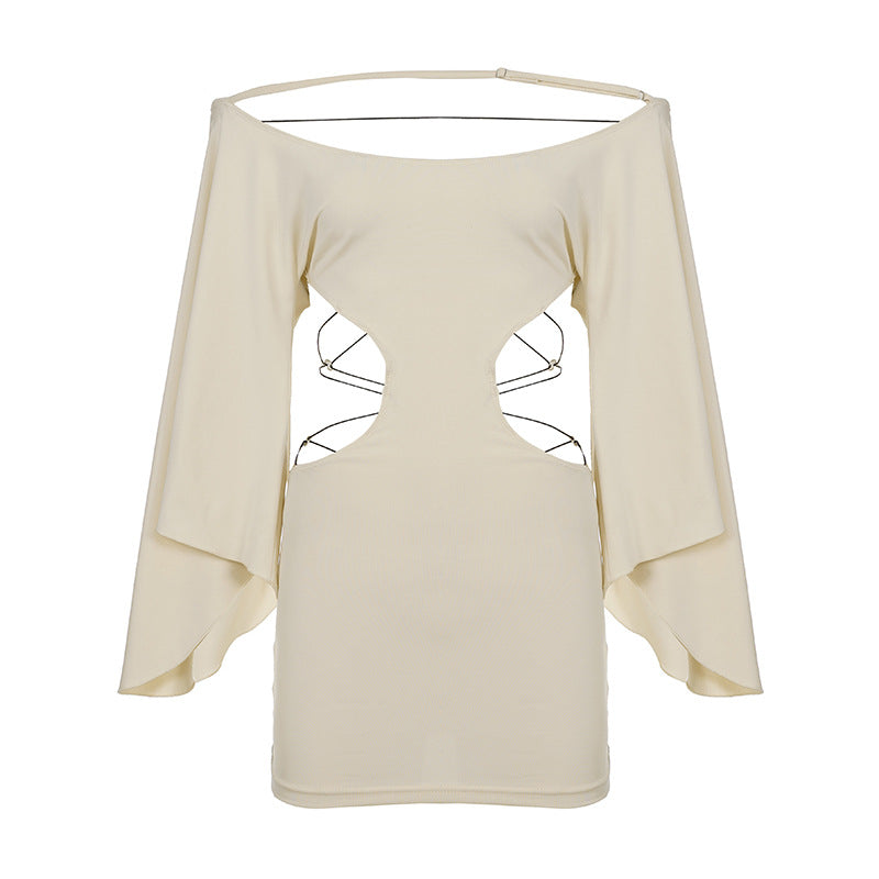 Damen Kleid mit off-shoulder Design und raffinierten Cut-Out-Details Drune