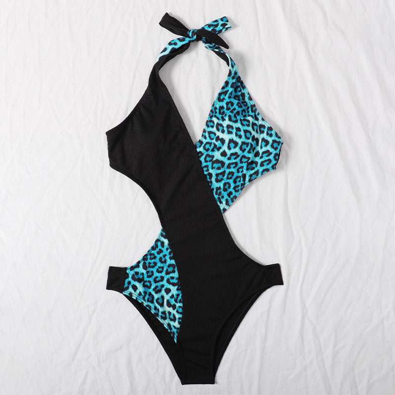 Damen Einteiliger Badeanzug mit innovativem Cut-Out-Design und luxuriösem Leopardenmuster Drune