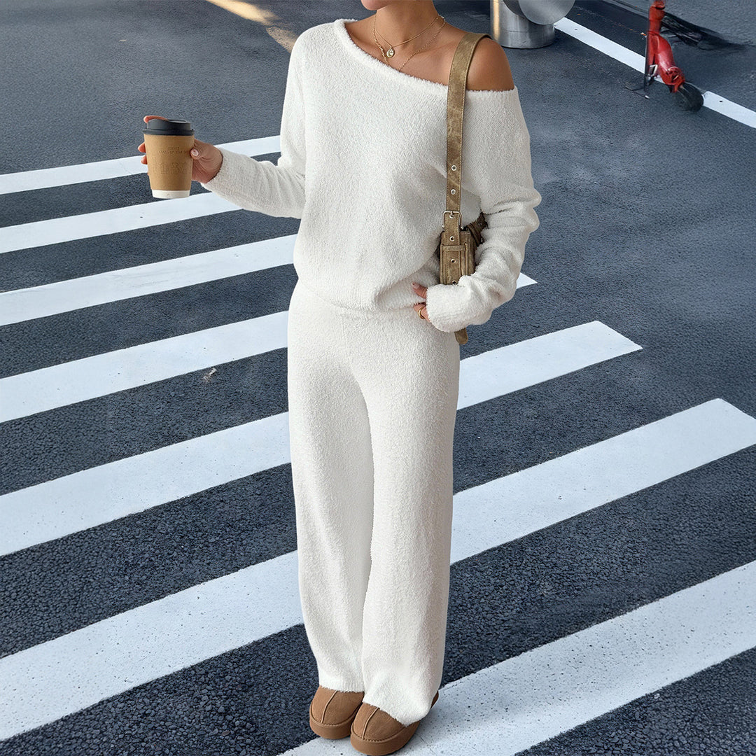 Damen lässiges Jumpsuit-Set mit weitem Bein und off-shoulder Design Drune