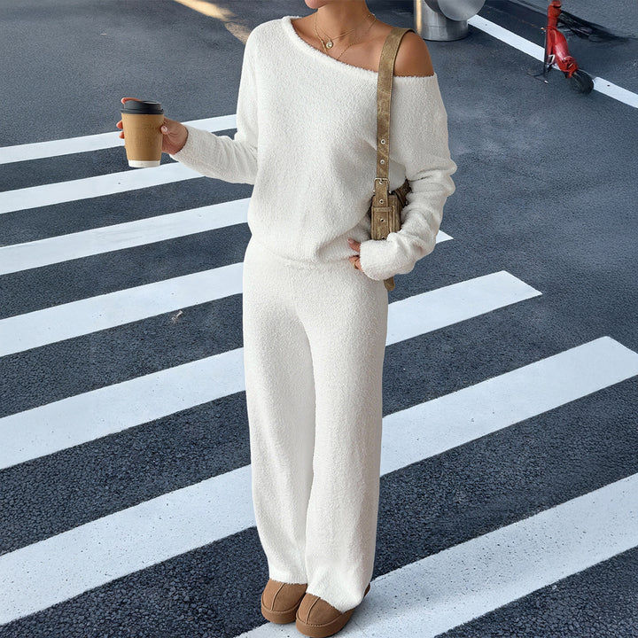 Damen lässiges Jumpsuit-Set mit weitem Bein und off-shoulder Design Drune