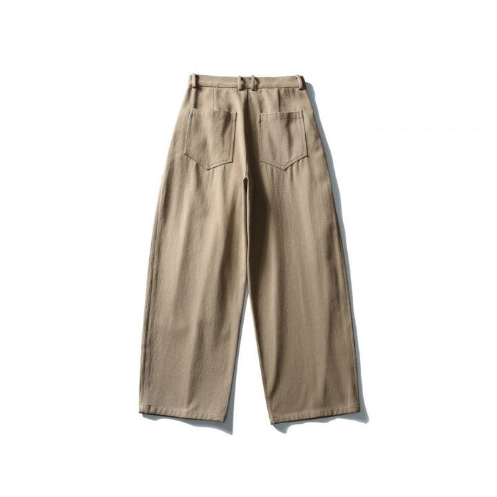 Damen Weite hochtaillierte Culotte-Hose mit Bundfalten und Eingrifftaschen Drune