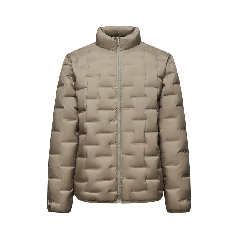 Herren Ultraleichte gesteppte Isolationsjacke mit Stehkragen und minimalistischem Design Drune