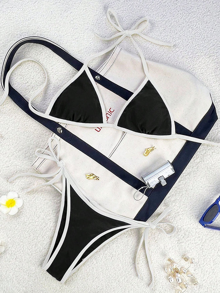 Damen Triangel-Bikini mit verspielten Schleifen Drune