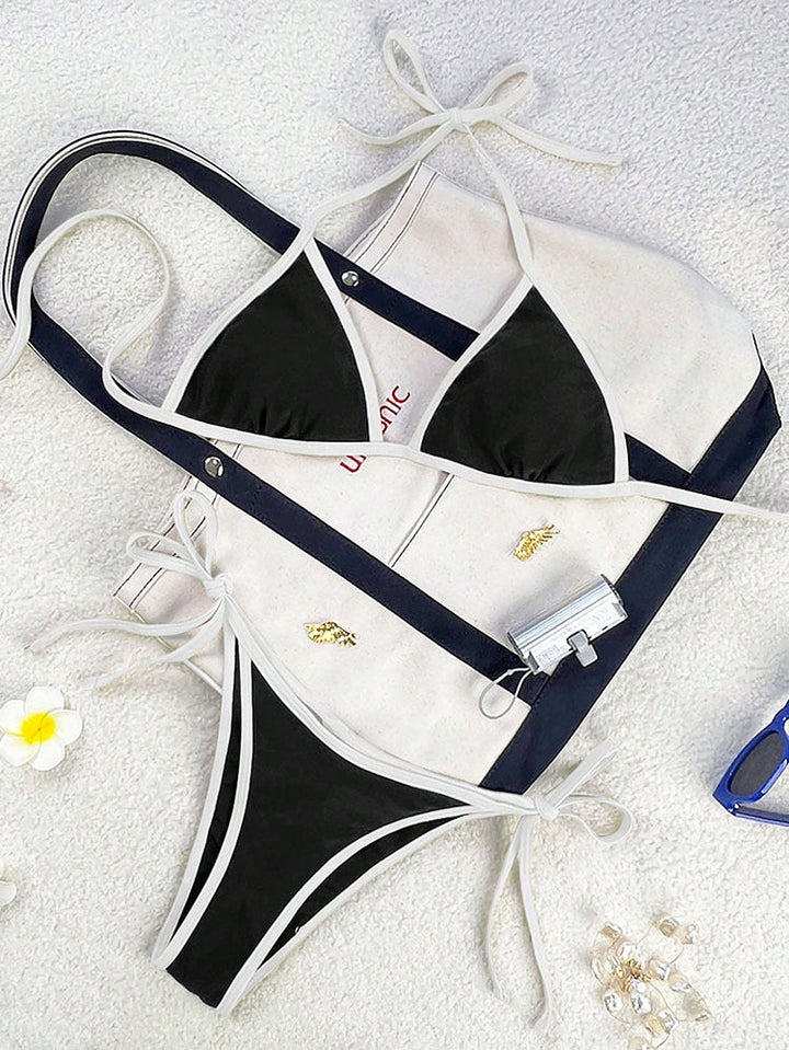Damen Triangel-Bikini mit verspielten Schleifen Drune