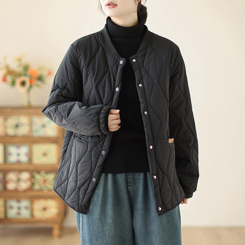 Damen nan leichte wattierte Übergangsjacke mit oversized Schnitt, elastischen Ärmelbündchen und verdeckter Druckknopfleiste Drune