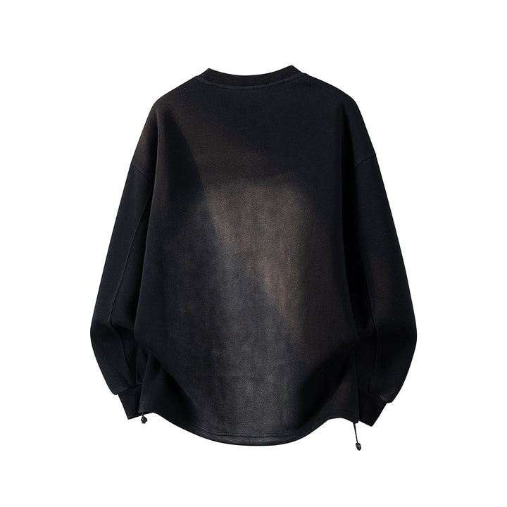 Herren Oversize Sweatshirt mit Allover-Print, Rundhalsausschnitt & Tunnelzugsaum Drune