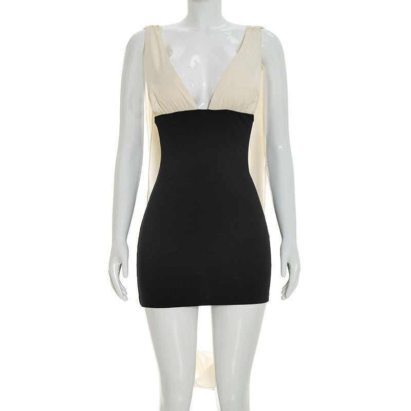 Damen Wickelminikleid mit aufregenden Trägern und figurbetonter Silhouette Drune