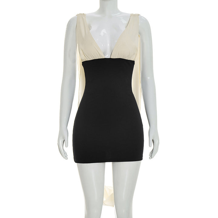 Damen Wickelminikleid mit aufregenden Trägern und figurbetonter Silhouette Drune