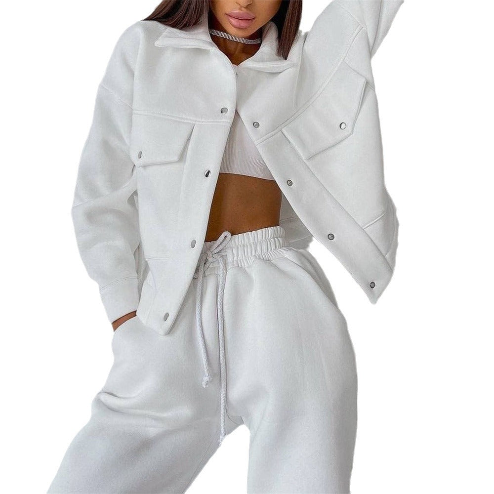 Damen Sportliches Set aus Oversize-Jacke und bequemen Joggerhosen Drune