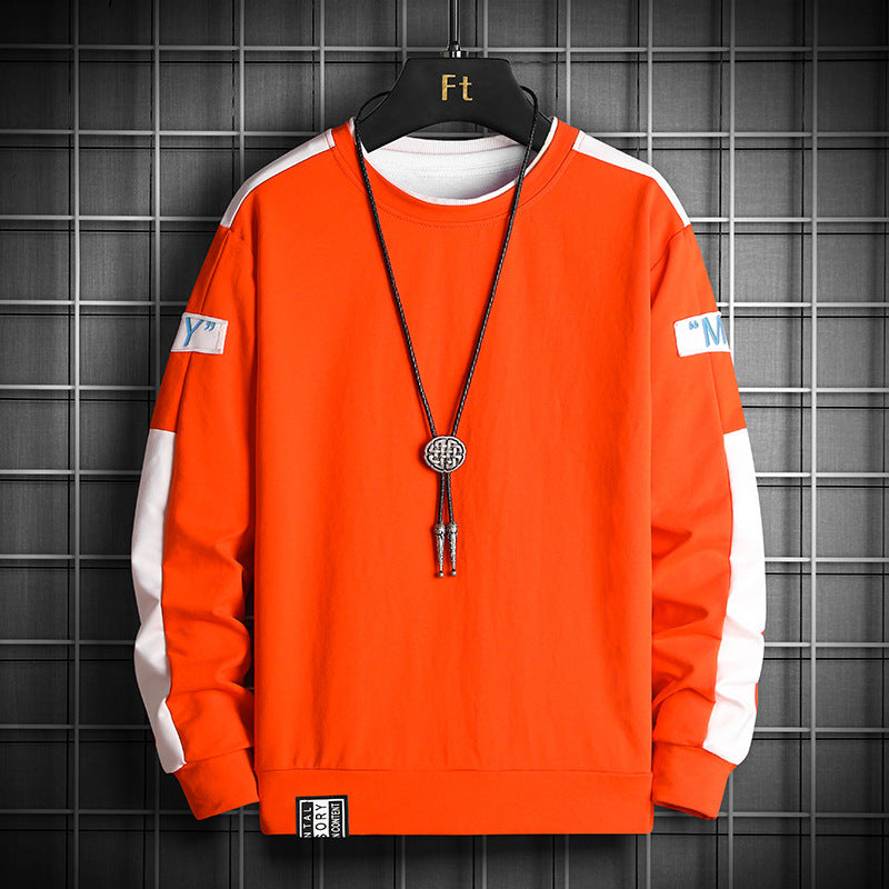 Herren Lockeres Sweatshirt im Urban-Layer-Look mit Schulterpaneelen und geripptem Saum Drune