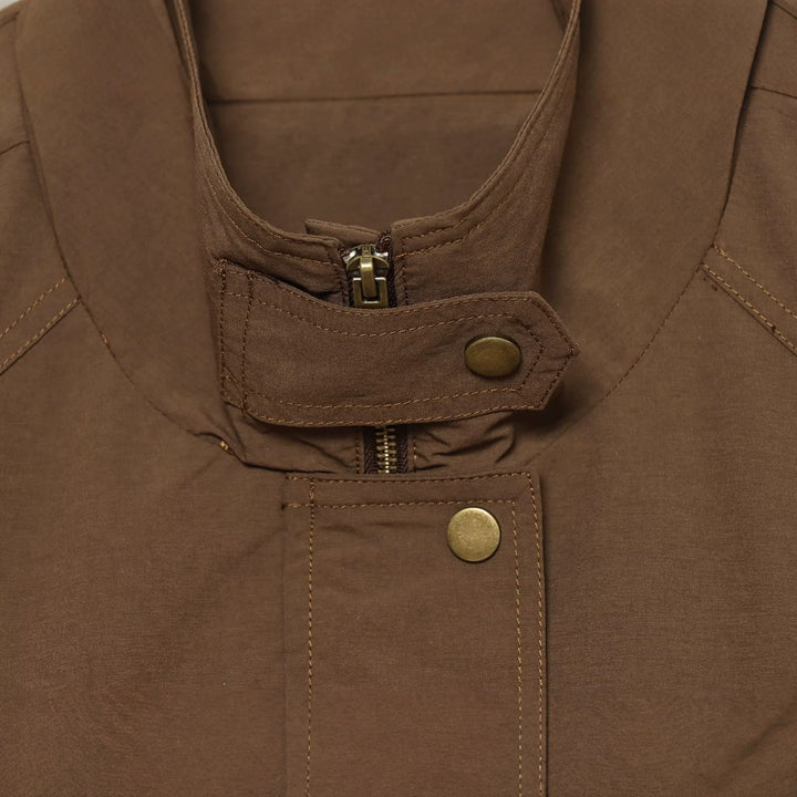 Damen Übergangsjacke mit Stehkragen, Tunnelzug und Utility-Taschen Drune