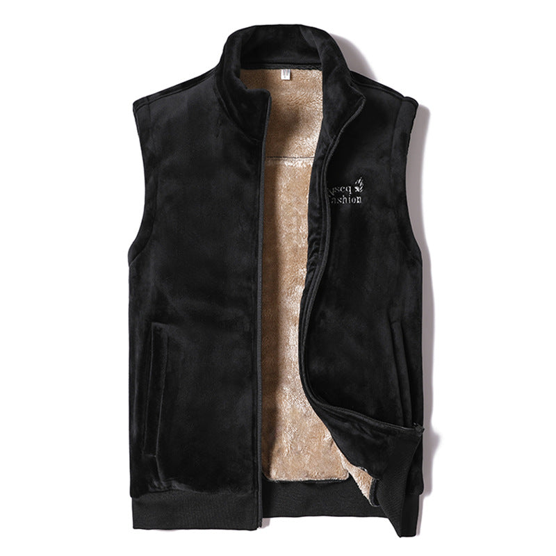 Herren Samtige Thermo-Fleeceweste mit Teddyfutter und Stehkragen Drune