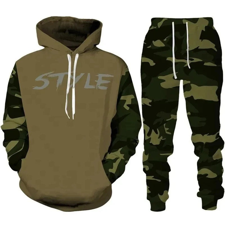 Herren Stylisches Kapuzensweatshirt und Jogginghose Set Drune