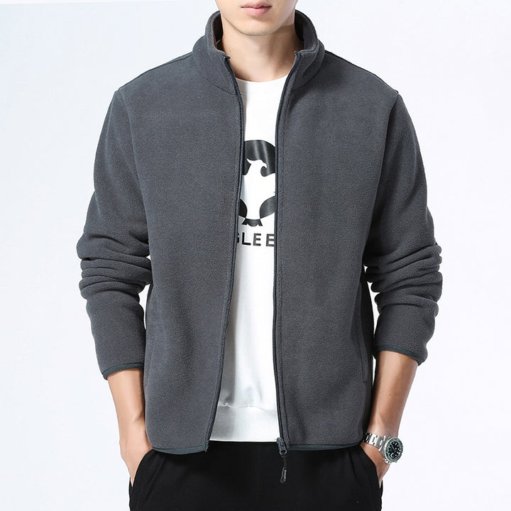 Herren Fleecejacke mit Stehkragen, durchgehendem Reißverschluss & Eingrifftaschen Drune