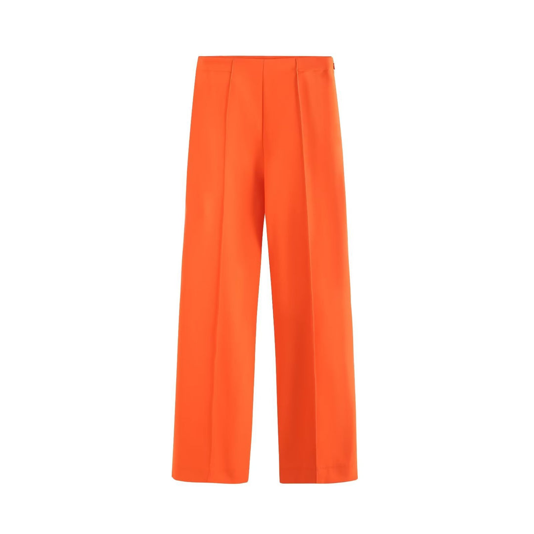 Damen Elegante High‑Waist Palazzo‑Hose mit durchgehender Bügelfalte und Clean‑Finish Drune
