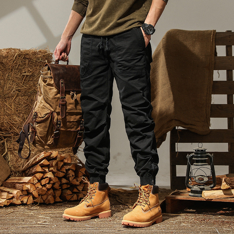 Herren Canvas‑Cargo‑Jogginghose mit elastischem Bund und Bündchen Drune