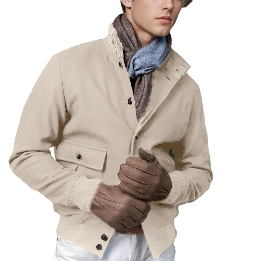 Herren modische Wolljacke mit warmem Innenfutter Drune
