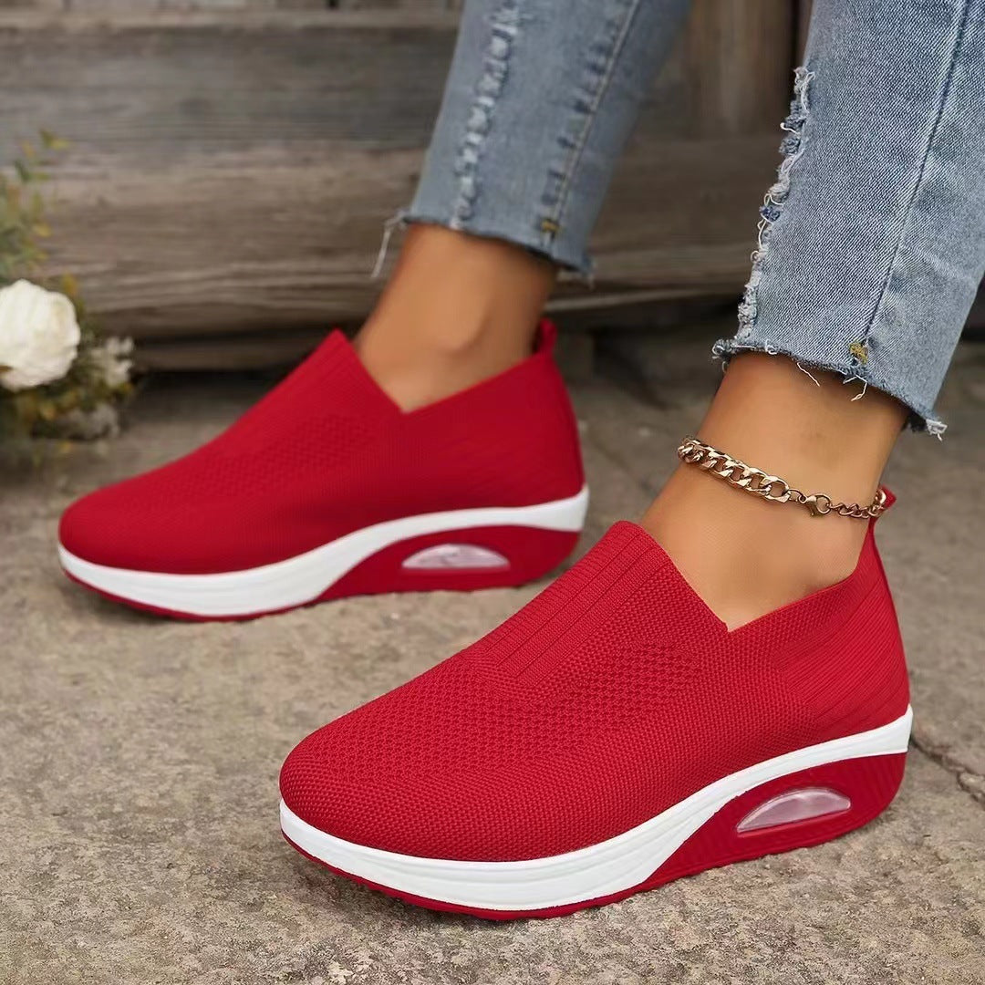 Damen atmungsaktive Slip-On Sneakers mit elastischem Obermaterial Drune