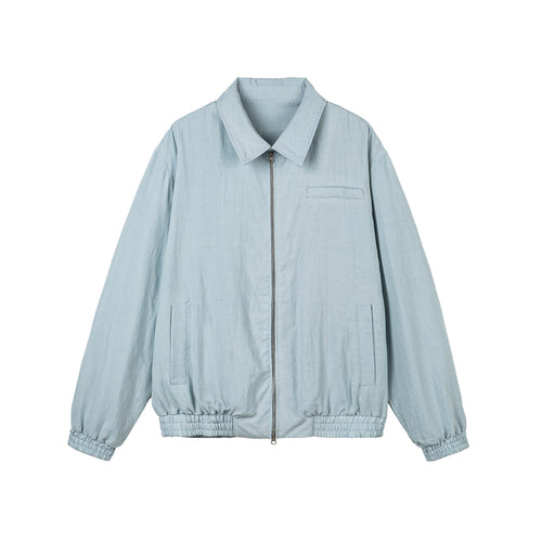 Damen Leichte Boxy‑Übergangsjacke mit durchgehendem Reißverschluss, elastischem Bund und Brust‑Welttasche Drune