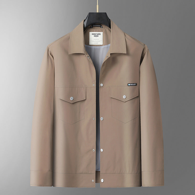 Herren Leichte Overshirt-Jacke aus Mikrofasermix mit Brustpattentaschen Drune
