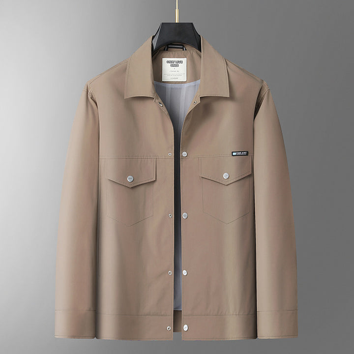 Herren Leichte Overshirt-Jacke aus Mikrofasermix mit Brustpattentaschen Drune