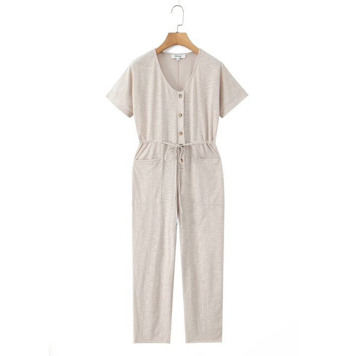 Damen Jumpsuit mit Taillenzug und praktischen Taschen Drune