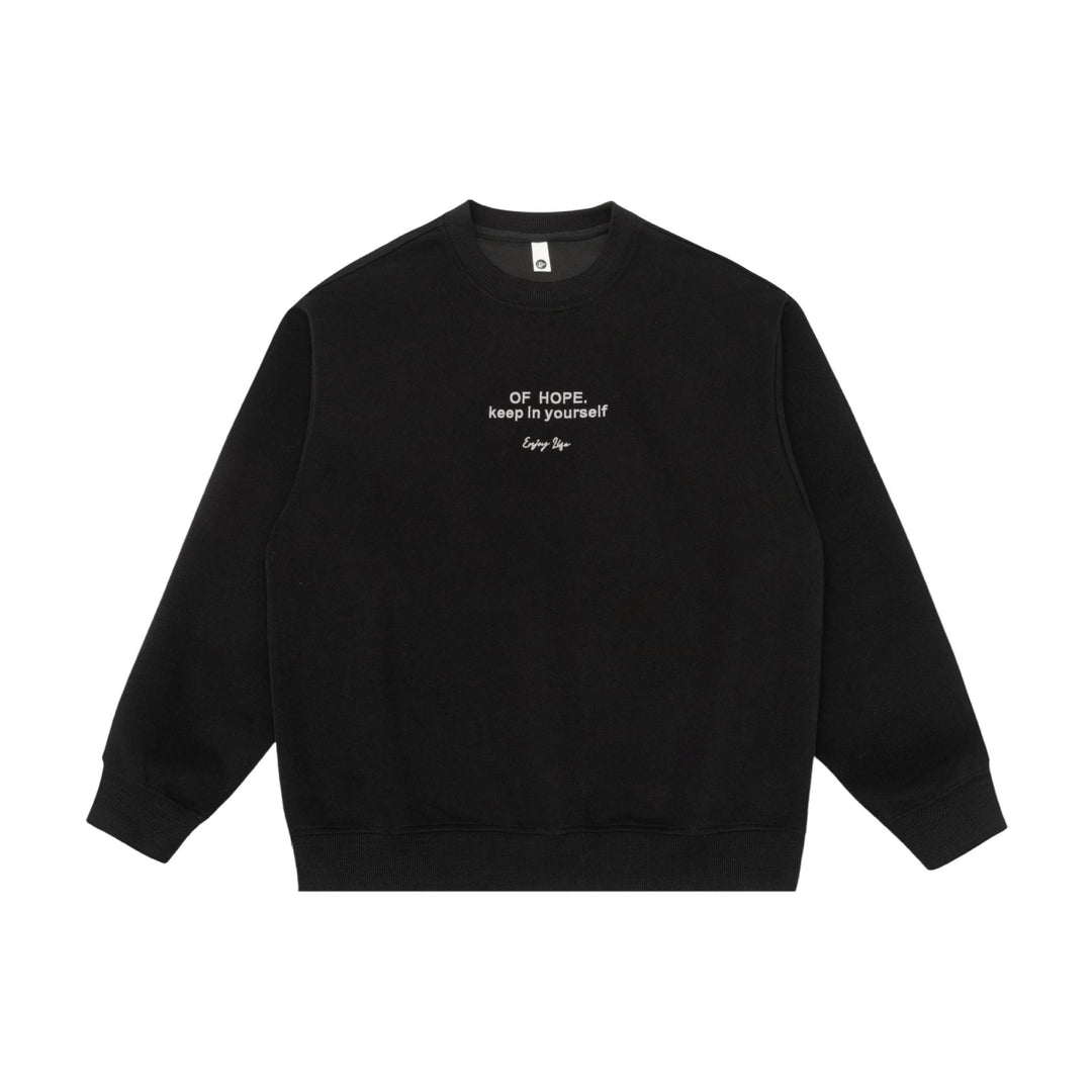 Unisex Oversize Rundhals‑Sweatshirt mit Mini‑Statement‑Stickerei Drune