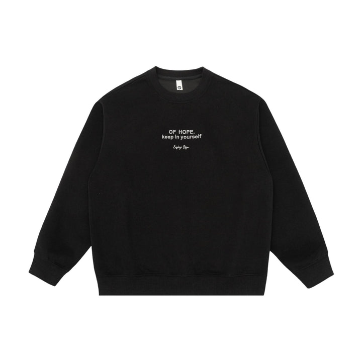 Unisex Oversize Rundhals‑Sweatshirt mit Mini‑Statement‑Stickerei Drune