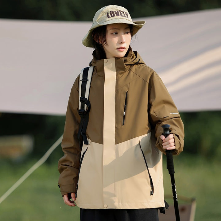 Herren Zweifarbige Wind- und Wasserabweisende Softshelljacke mit Kapuze Drune