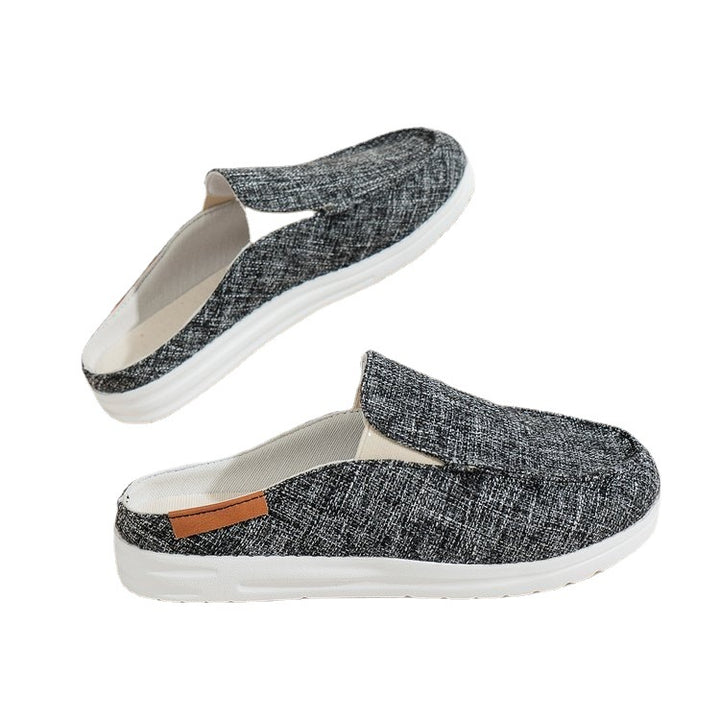 Damen  Slip-On Canvas‑Mules mit Kuhfleckenprint, gepolstertem Komfortfußbett und rutschfester Leichtsohle Drune