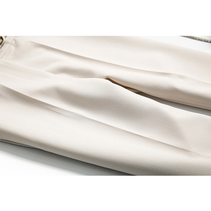 Damen Elegante und bequeme Hochtaillierte Anzughose mit Gürtel Drune
