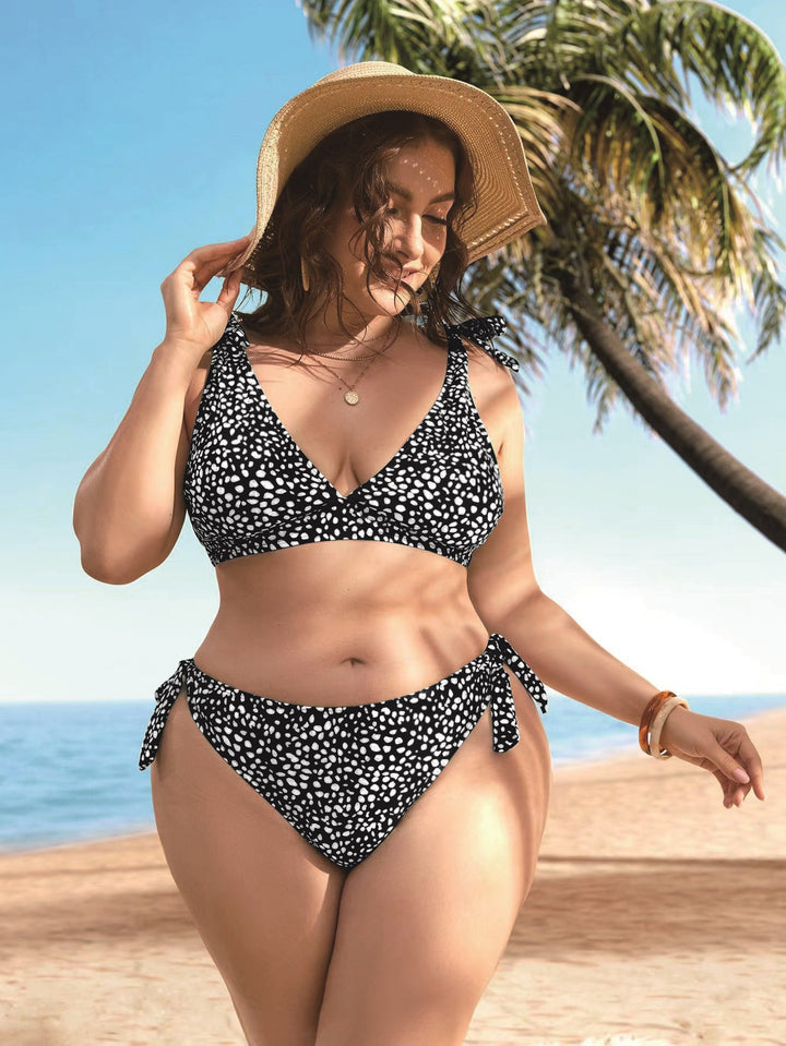 Damen Triangel-Bikini-Set mit verspieltem Knotendesign Drune