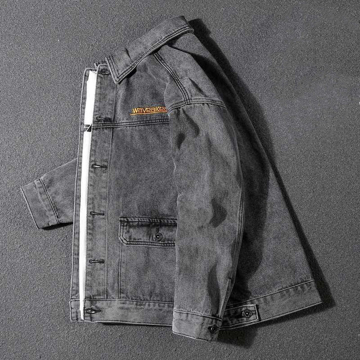 Herren Lässige Denimjacke mit modischen Akzenten Drune