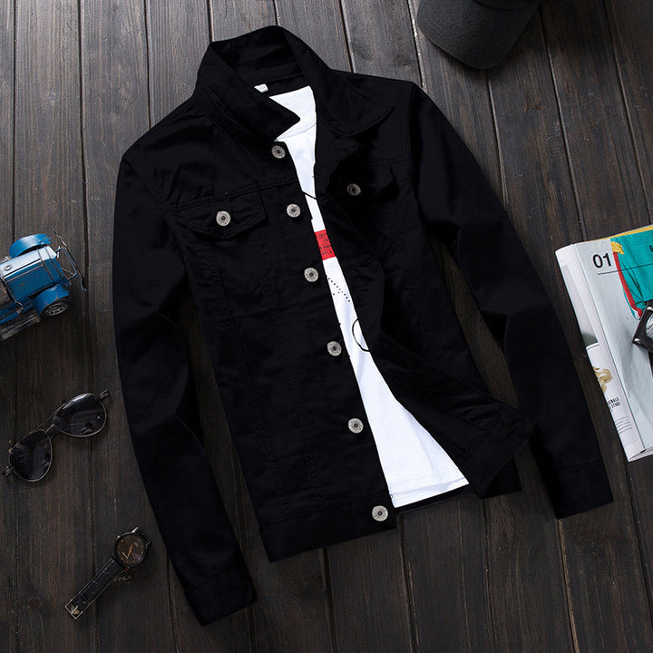 Herren Leichte Lässige Denim Jacke Drune