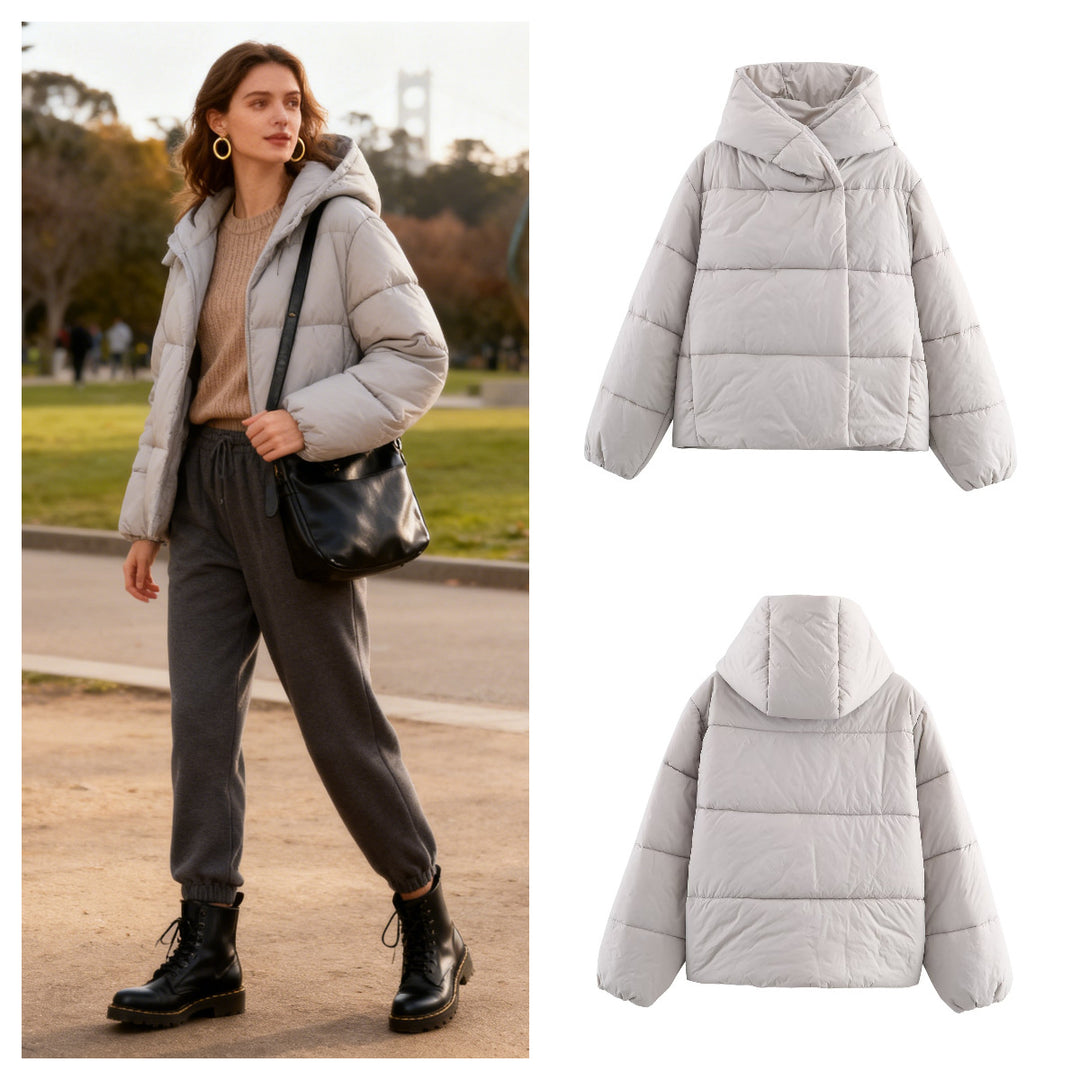 Damen Steppjacke mit weichem Hoody Drune