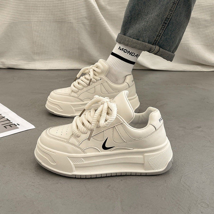 Damen modische Sneaker mit hohem Plateau und atmungsaktiver Obermaterial von Drune