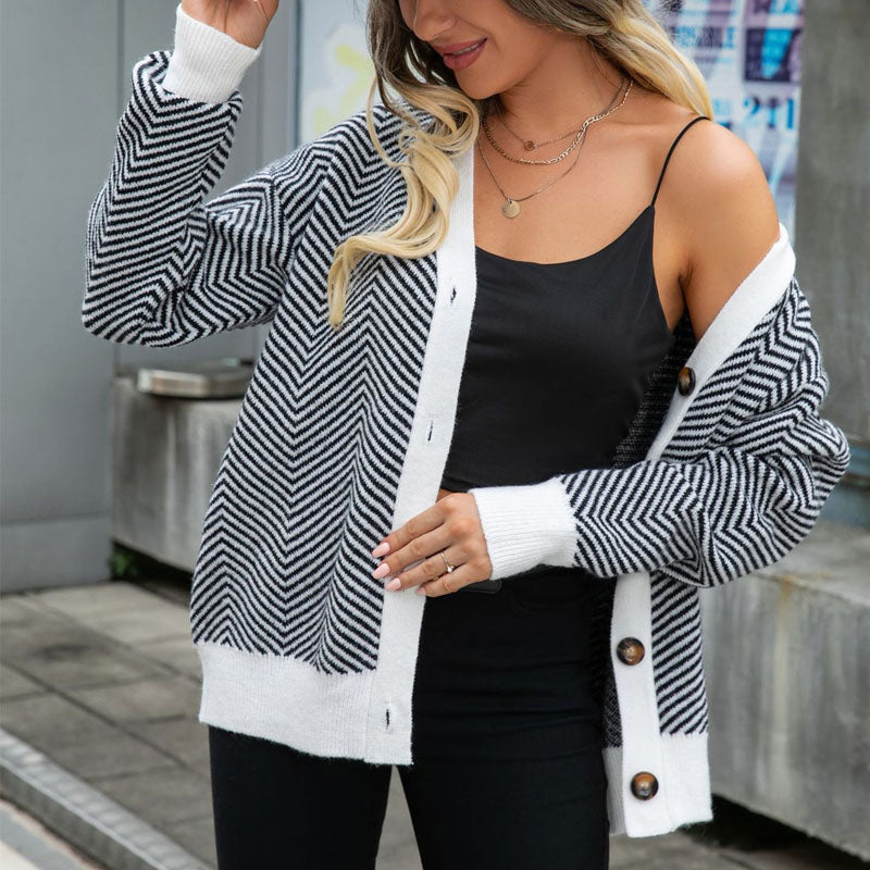 Drune | Gestreifte Strickjacke mit Stilvollem Design