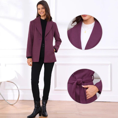 Damen modischer Blazer mit Gürtel und Revers Drune