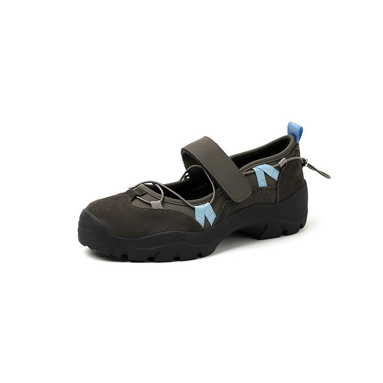 Damen Sportliche Ballerinas mit verstellbarem Riemen und rutschfester Sohle Drune