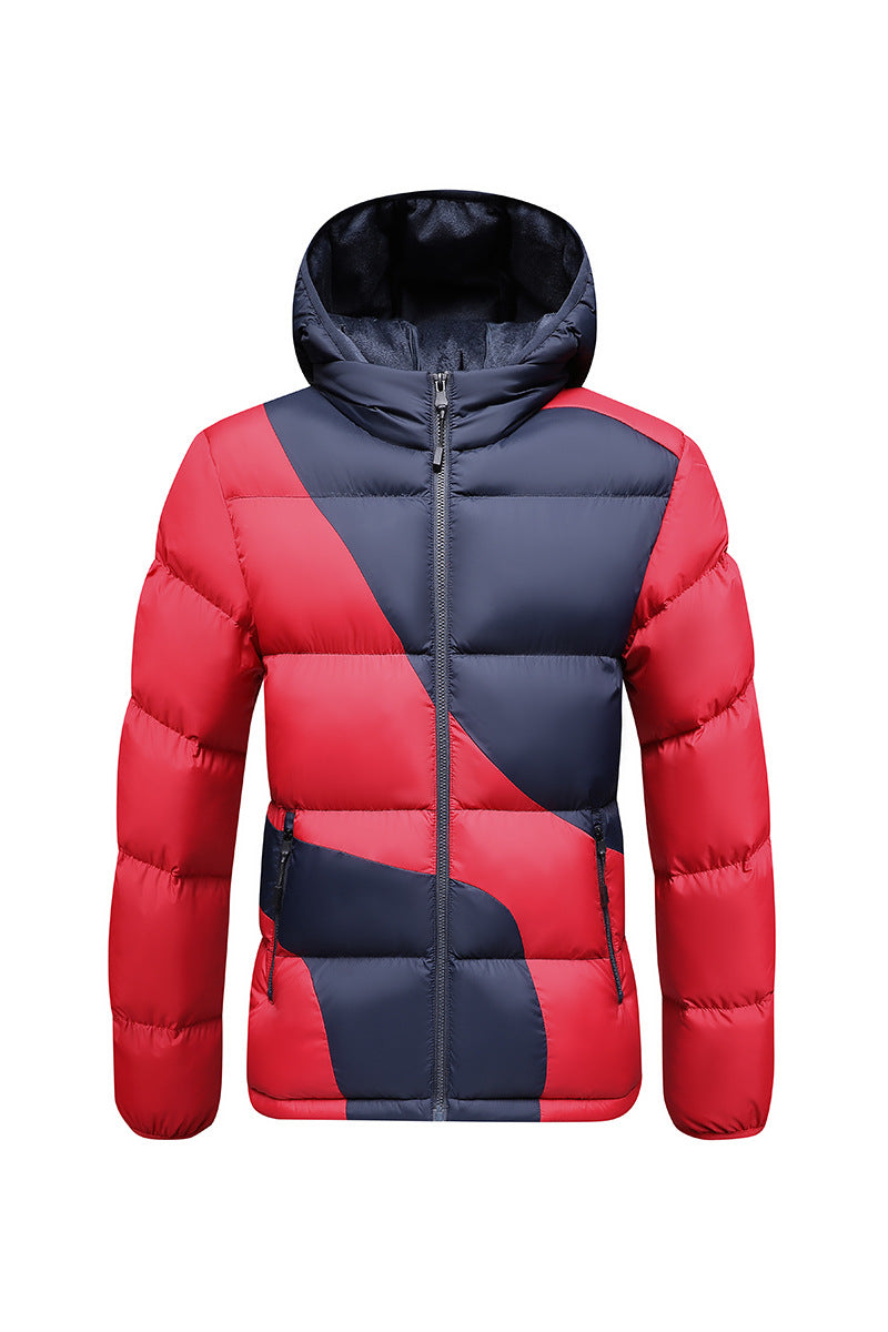 Herren Steppjacke mit kontrastreichen Paneelen, Kapuze und thermischer Synthetikfüllung Drune