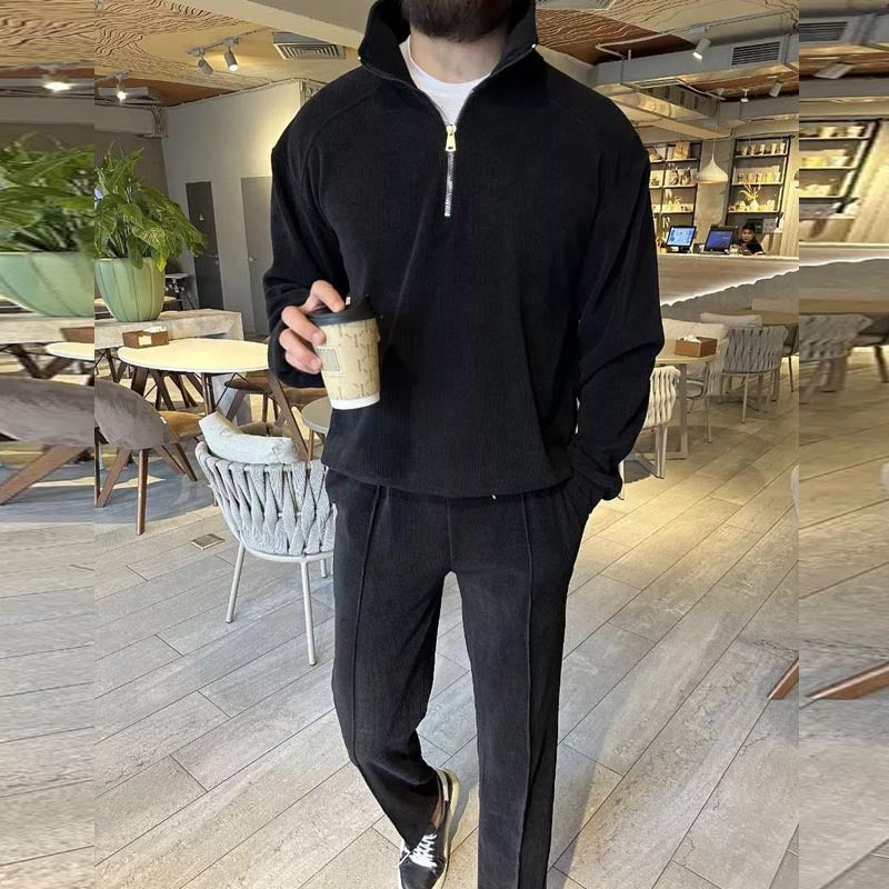 Herren Lounge-Set bestehend aus hochwertigem Pullover mit Reißverschluss und bequemen Jogginghosen Drune