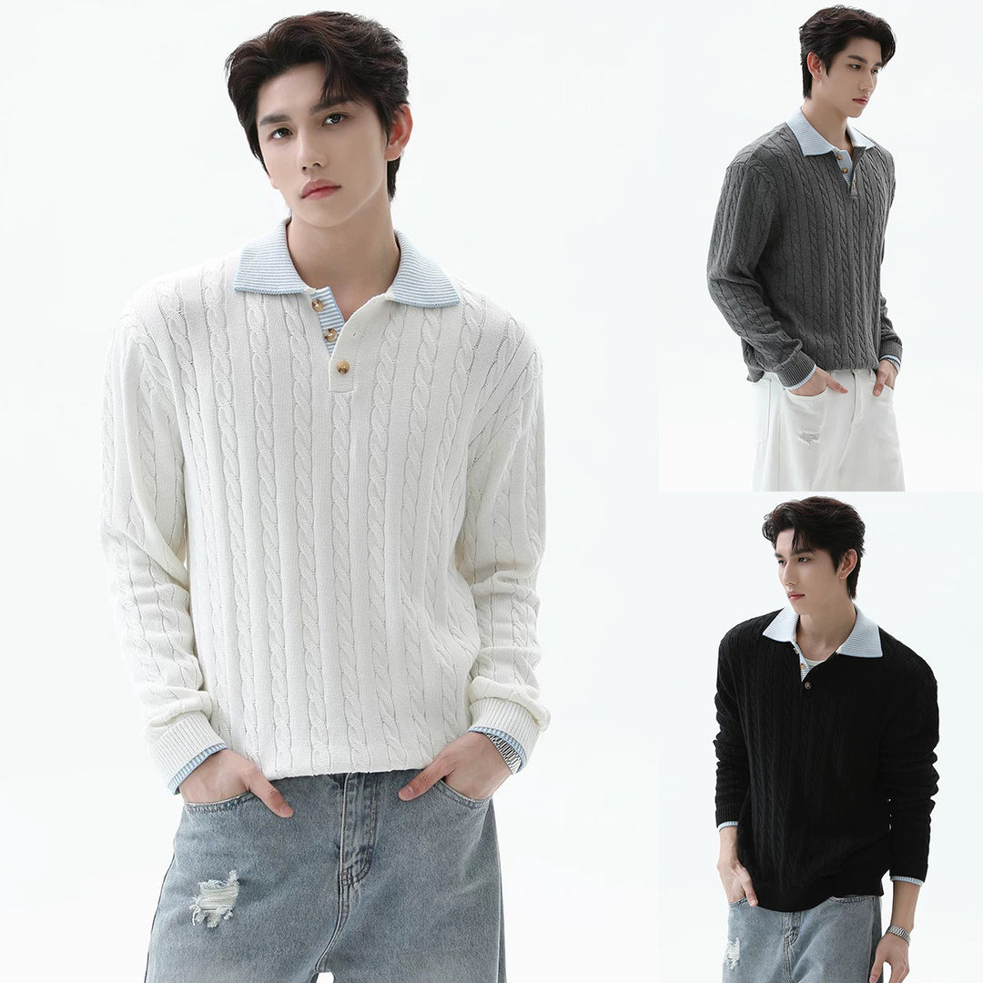 Herren Modischer Strickpullover mit strukturiertem Design Drune