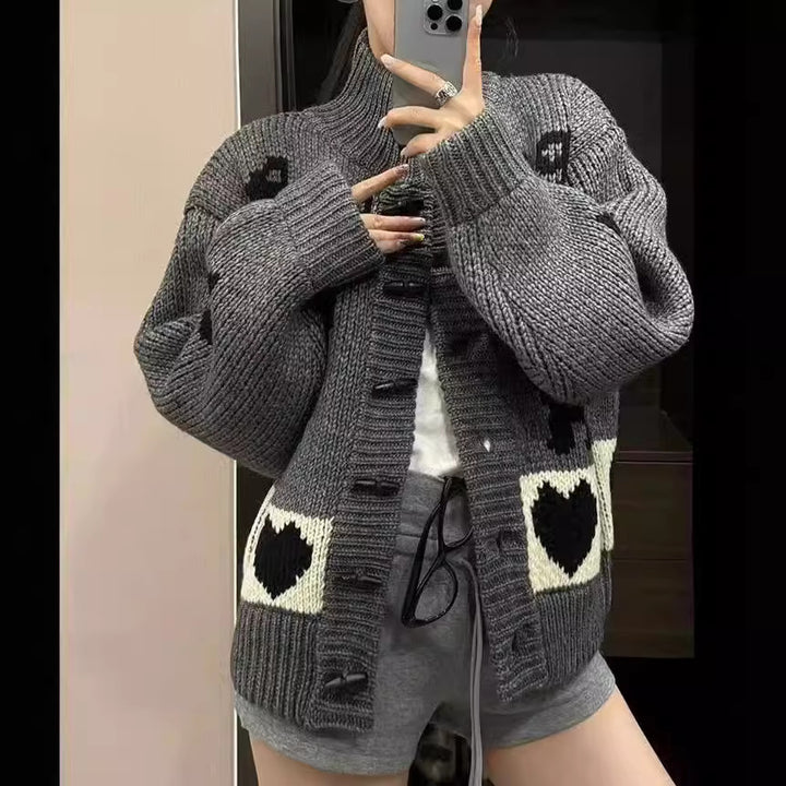 Damen Strickjacke mit tierischem Muster Drune