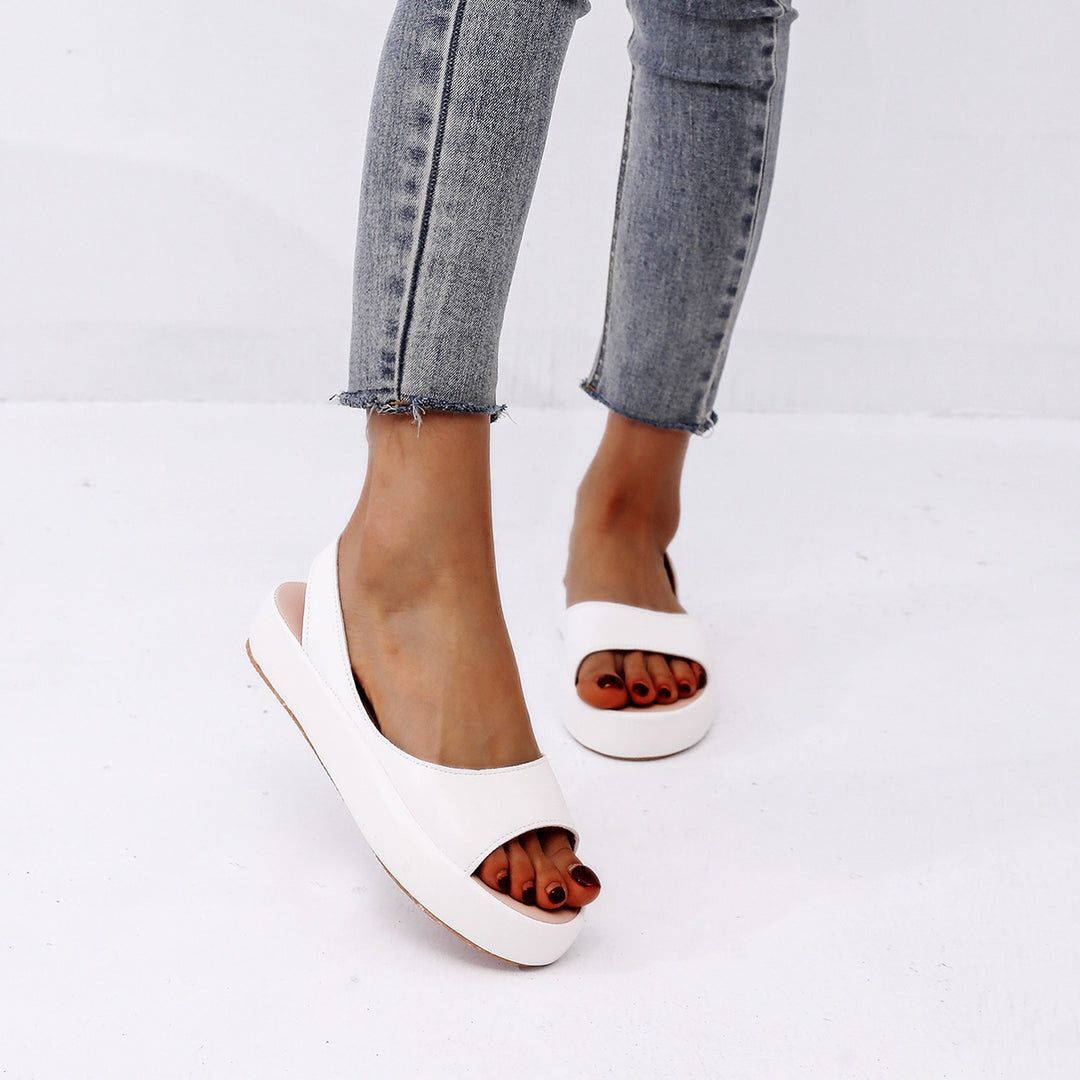 Damen Slingback Sandalen mit modischem Plateau und verstellbarem Riemen Drune