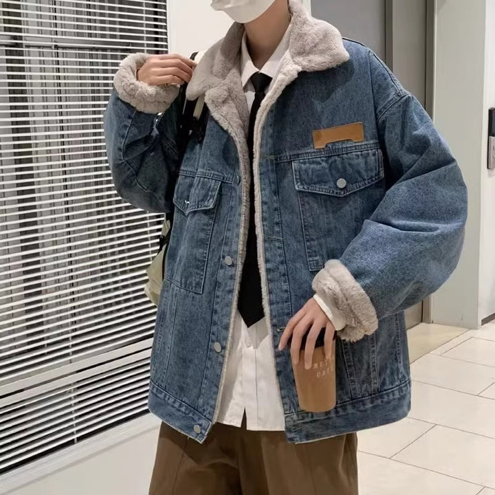Damen Lässige Denimjacke mit Fleecefutter Drune