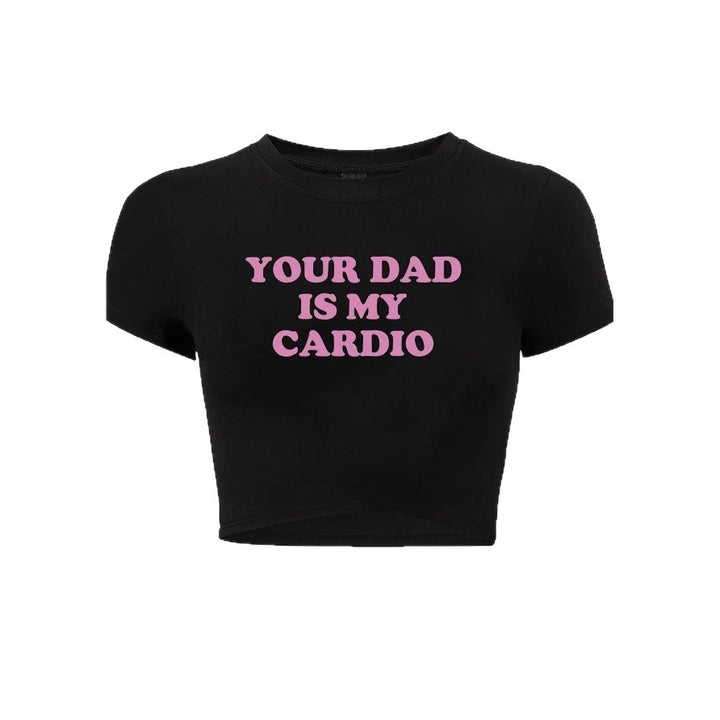 Damen Crop-Top mit witzigem Spruch und modernem Schnitt Drune