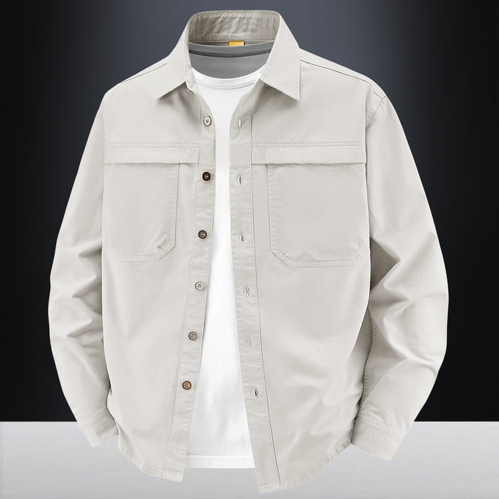 Herren klassische Langarm-Hemdjacke Drune