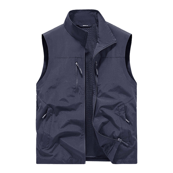 Herren Leichte Outdoorweste mit Mesh-Innenfutter und Multifunktionstaschen Drune